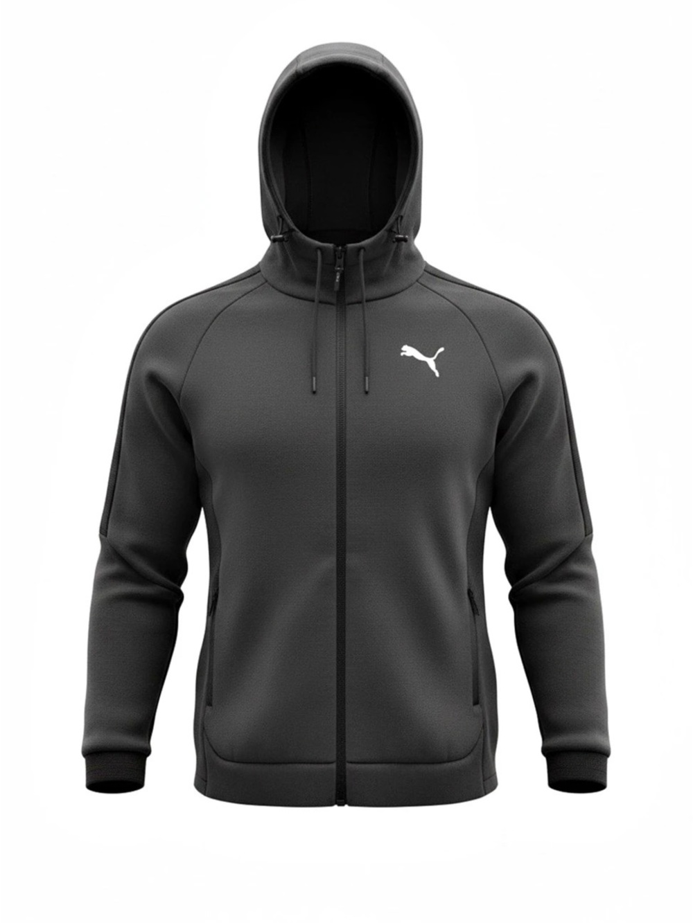 PUMA Evostripe Full-Zip Hoodie Men's Black Jacket XL EUC Athleisure Athletic